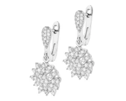 Kolczyki srebrne z cyrkoniami - rozety