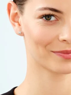 Kolczyki srebrne z cyrkoniami - kwadraty