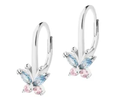 Kolczyki srebrne z cyrkoniami - motyle