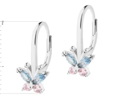 Kolczyki srebrne z cyrkoniami - motyle