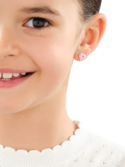 Kolczyki srebrne z cyrkoniami i  emalią - serca