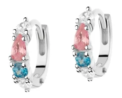 Kolczyki srebrne z cyrkoniami - koła