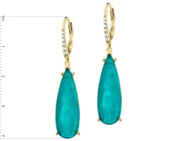 Kolczyki srebrne z cyrkoniami i szlifowanym szkłem