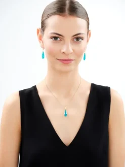 Kolczyki srebrne z cyrkoniami i szlifowanym szkłem