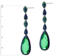 Kolczyki srebrne z cyrkoniami i szlifowanym szkłem