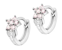 Kolczyki srebrne z cyrkoniami - kwiaty