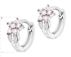 Kolczyki srebrne z cyrkoniami - kwiaty