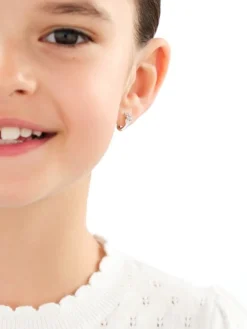 Kolczyki srebrne z cyrkoniami - kwiaty