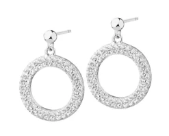 Kolczyki srebrne z cyrkoniami - koła