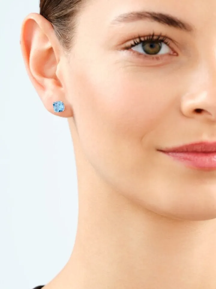 Kolczyki srebrne z cyrkoniami - kwadraty