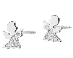 Kolczyki srebrne z cyrkoniami - aniołki