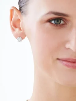 Kolczyki srebrne z cyrkoniami - kwiatki