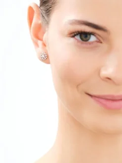 Kolczyki srebrne z cyrkoniami - rozety