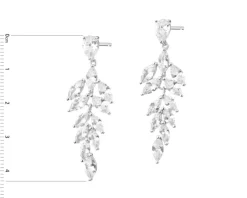 Kolczyki srebrne z cyrkoniami - liście