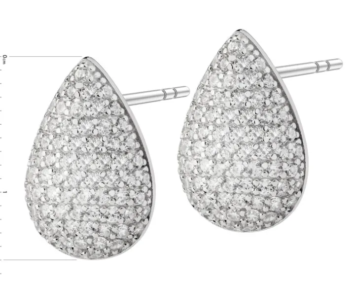 Kolczyki srebrne z cyrkoniami - łezki