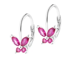 Kolczyki srebrne z cyrkoniami - motyle
