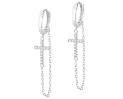 Kolczyki srebrne z cyrkoniami - krzyże