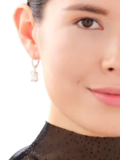 Kolczyki srebrne z cyrkoniami - prostokąty