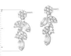 Kolczyki srebrne z cyrkoniami - liście