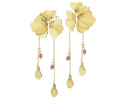 Kolczyki srebrne z cyrkoniami - kwiaty