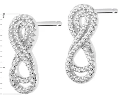 Kolczyki srebrne z cyrkoniami - nieskończoność