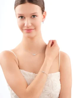 Kolczyki srebrne z cyrkoniami - nieskończoność