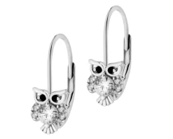Kolczyki srebrne z cyrkoniami - sowy