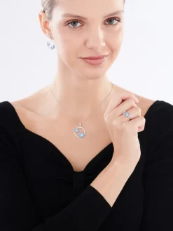 Kolczyki srebrne z cyrkoniami - motyle, koła