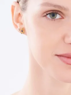 Kolczyki srebrne z cyrkoniami - motyle