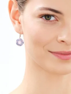 Kolczyki srebrne z cyrkoniami - rozety