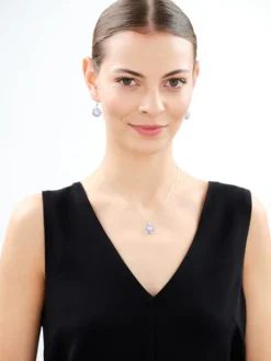 Kolczyki srebrne z cyrkoniami - rozety