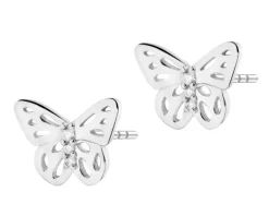 Kolczyki srebrne z cyrkoniami - motyle