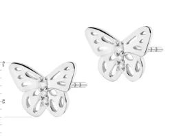 Kolczyki srebrne z cyrkoniami - motyle