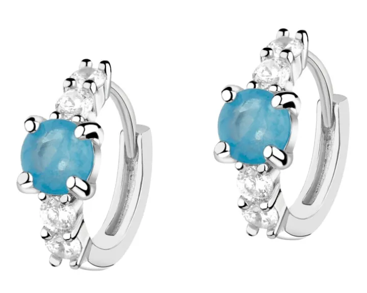 Kolczyki srebrne z cyrkoniami - koła