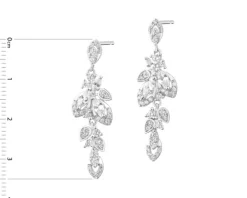 Kolczyki srebrne z cyrkoniami - liście