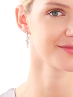 Kolczyki srebrne z cyrkoniami - liście