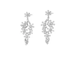 Kolczyki srebrne z cyrkoniami - kwiatki