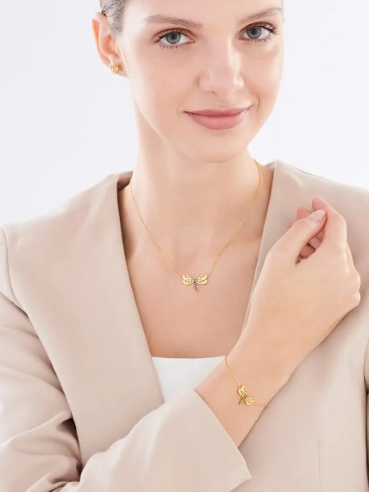 Kolczyki srebrne z cyrkoniami - ważki