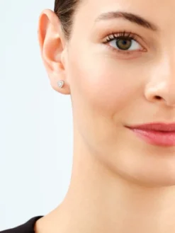 Kolczyki srebrne z cyrkoniami - serca