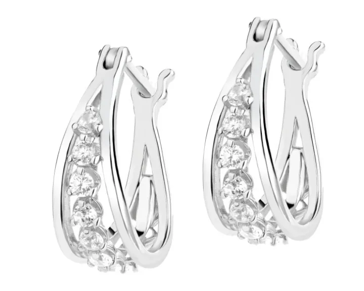 Kolczyki srebrne z cyrkoniami