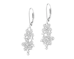 Kolczyki srebrne z cyrkoniami - kwiaty