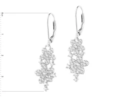 Kolczyki srebrne z cyrkoniami - kwiaty