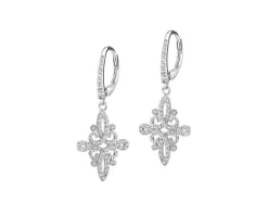 Kolczyki srebrne z cyrkoniami - rozeta