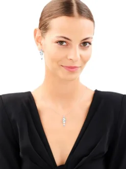 Kolczyki srebrne z cyrkoniami - liście