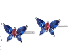 Kolczyki srebrne z cyrkoniami - motyle