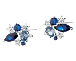 Kolczyki srebrne z cyrkoniami - gwiazdy