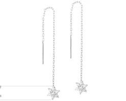 Kolczyki srebrne z cyrkoniami - kwiaty