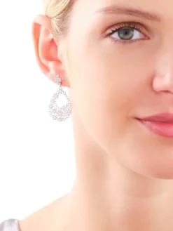 Kolczyki srebrne z cyrkoniami - kwiaty