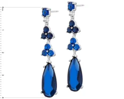 Kolczyki srebrne z cyrkoniami i szlifowanym szkłem