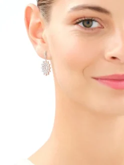 Kolczyki srebrne z cyrkoniami - rozety